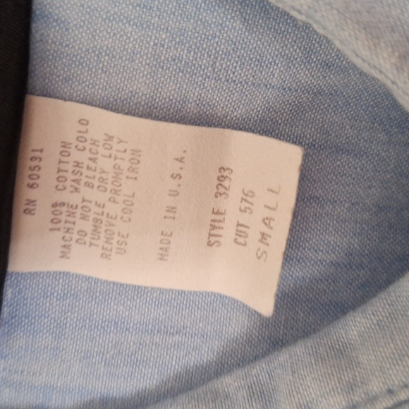 Ladies S Roughrider Vintage Rodeo Western Shirt Blue with front placket - Picture 5 of 5